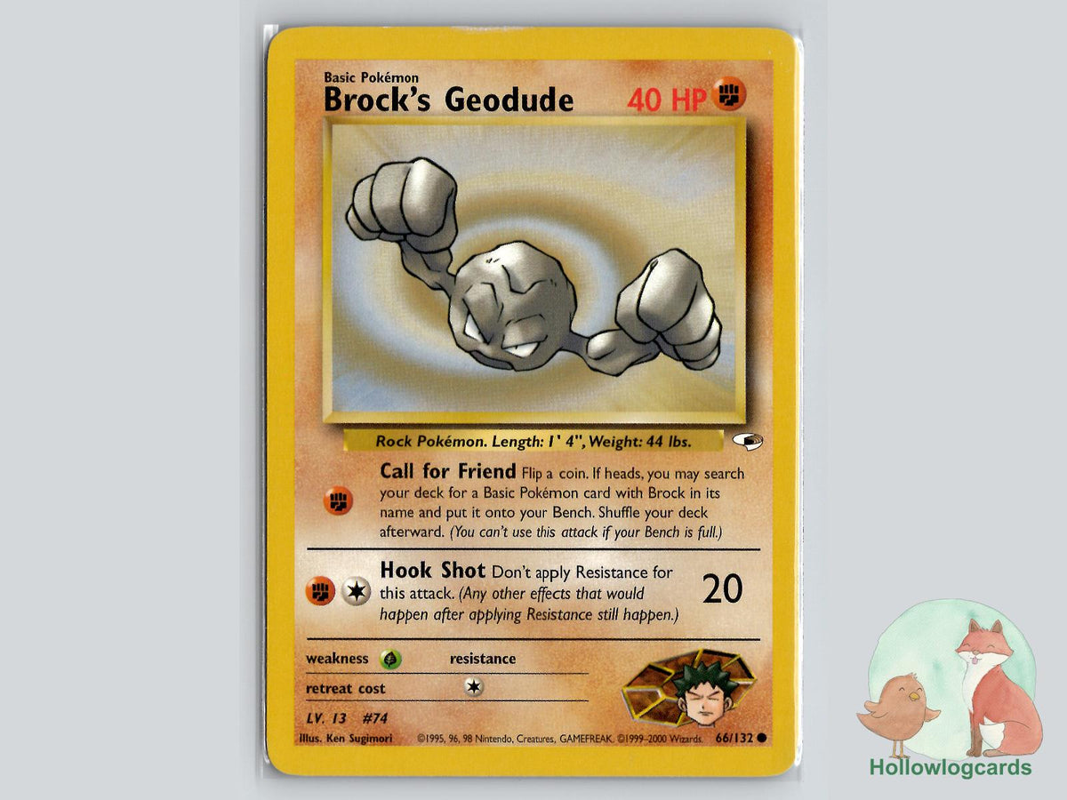 Brock's Geodude (66/132) - Gym Heroes Pokémon Card