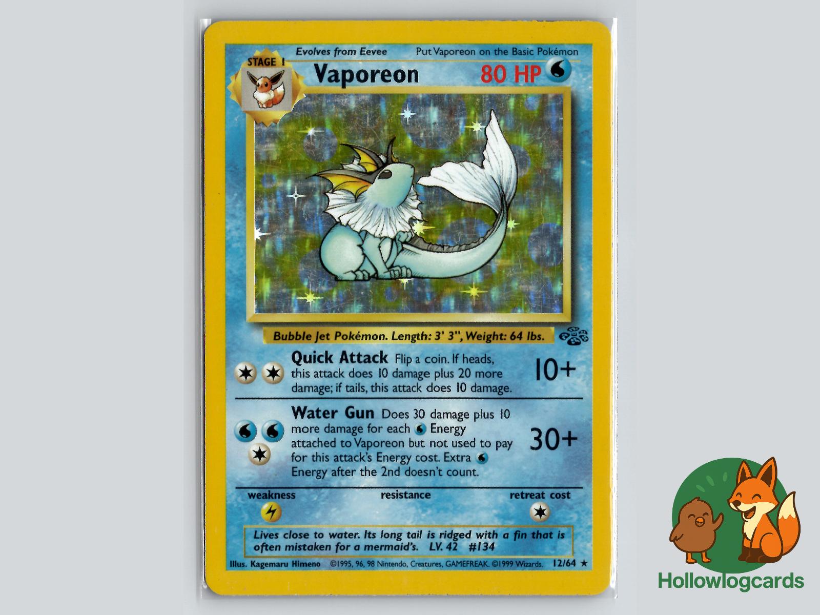 Vaporeon (12/64) - Jungle Pokémon Card