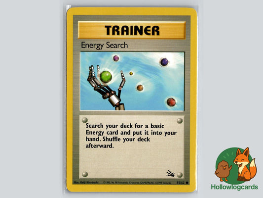 Energy Search (59/62) - Fossil Pokémon Card