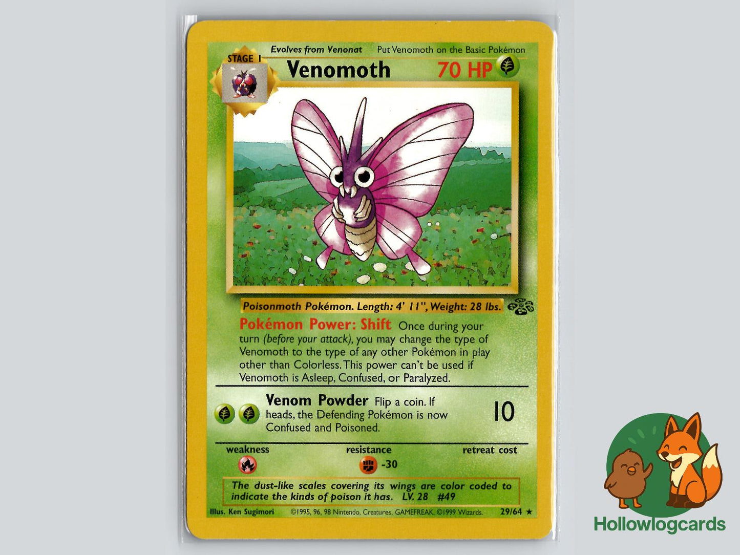 Venomoth (29/64) - Jungle Pokémon Card