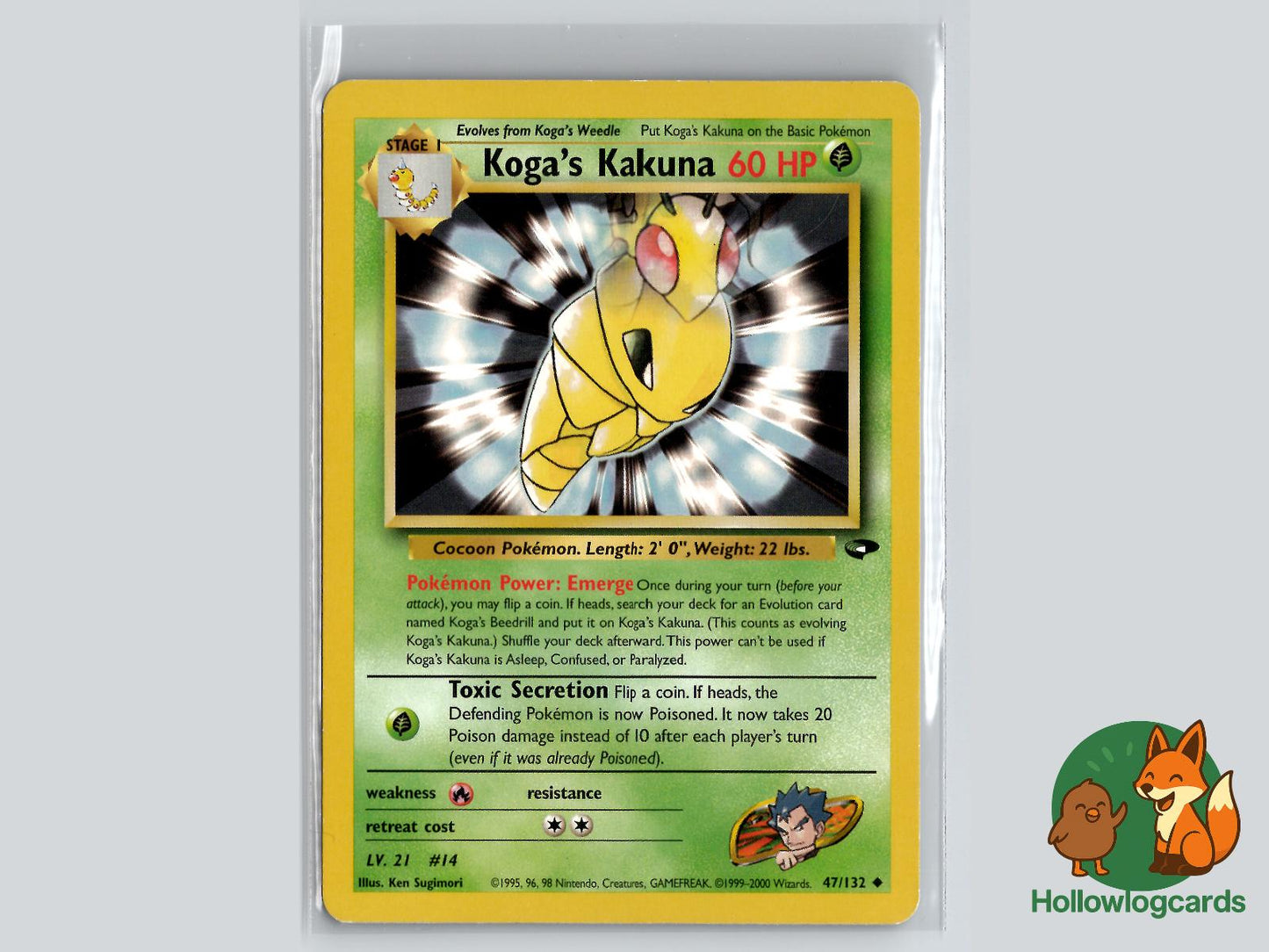 Koga's Kakuna (47/132) - Gym Challenge Pokémon Card