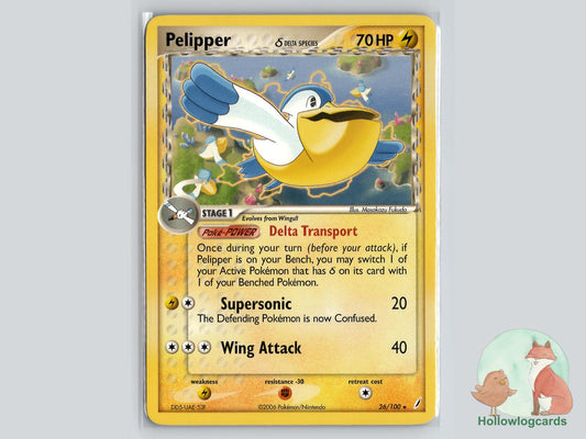 Pelipper (26/100) - Crystal Guardians Pokémon Card