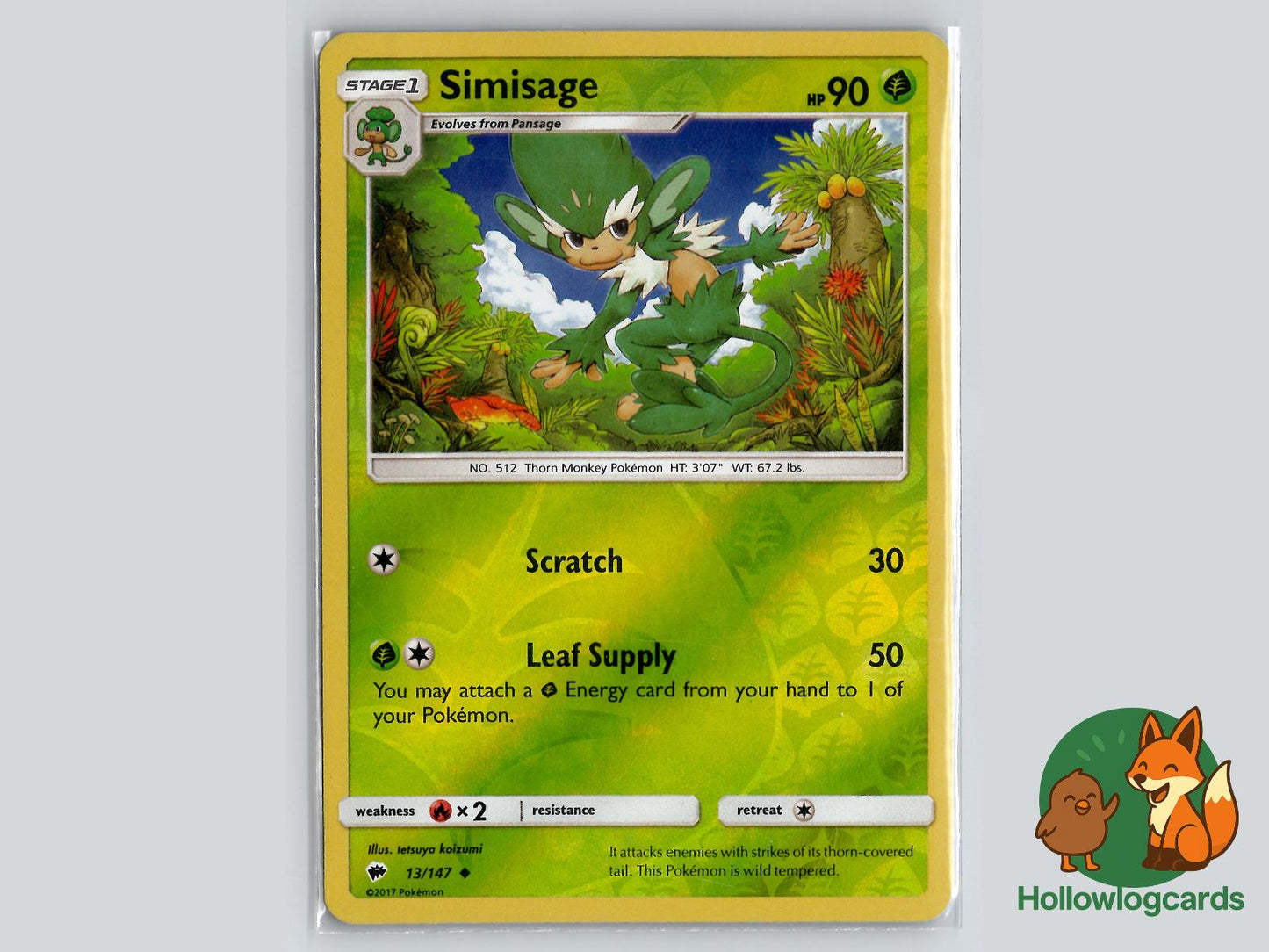 Simisage (13/147) - Burning Shadows Pokémon Card