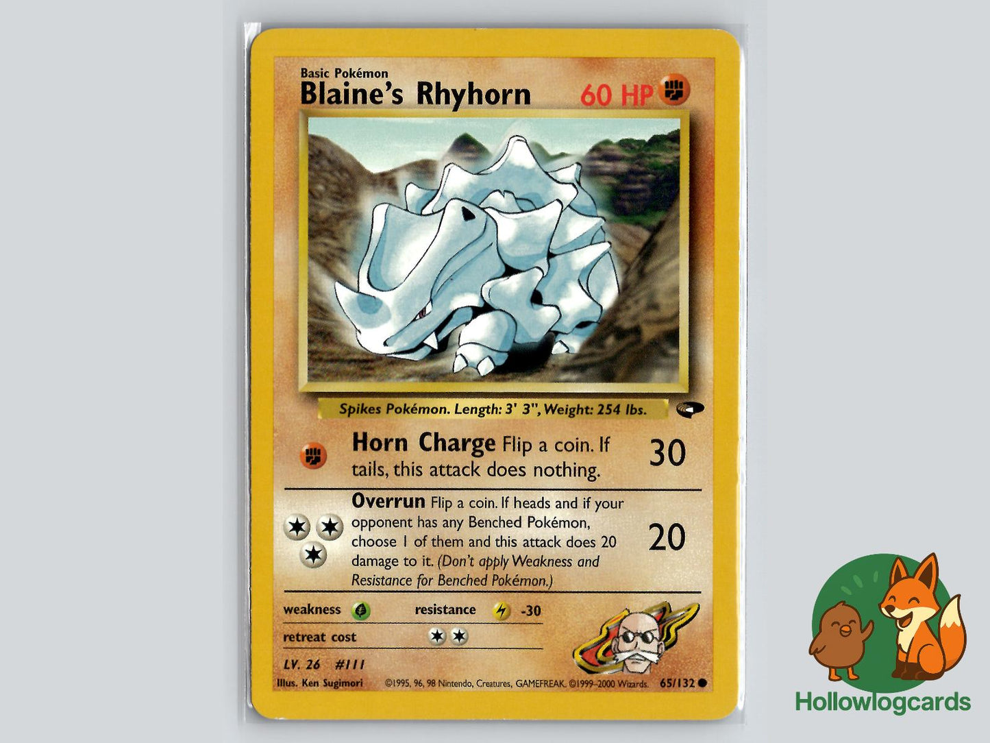Blaine's Rhyhorn (65/132) - Gym Challenge Pokémon Card
