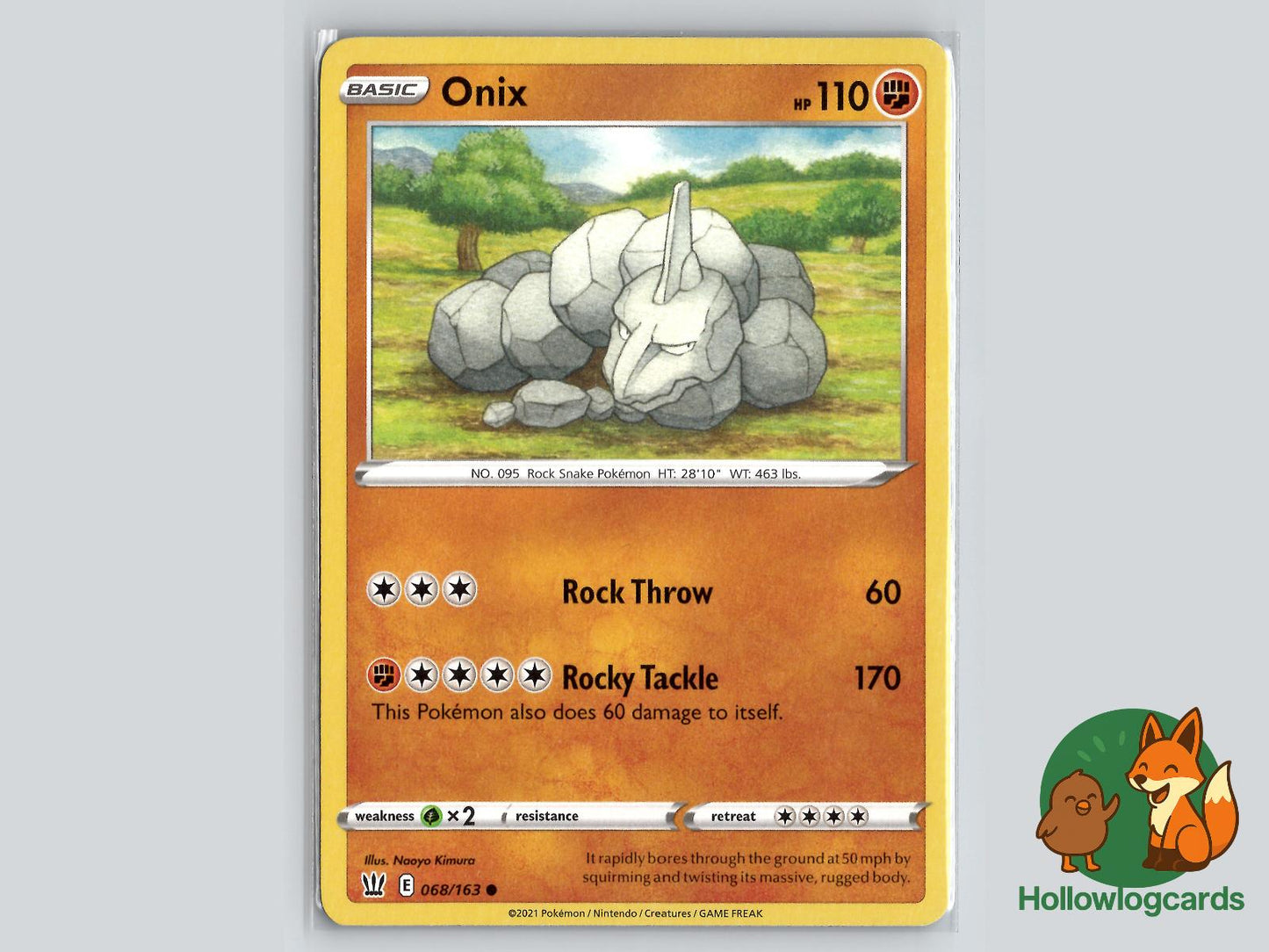 Onix (068/163) - Battle Styles Pokémon Card
