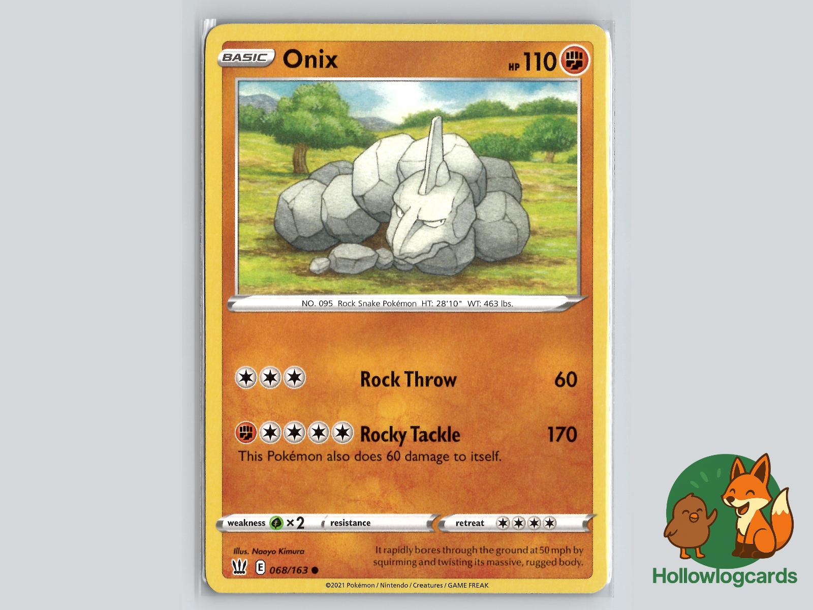 Onix (068/163) - Battle Styles Pokémon Card