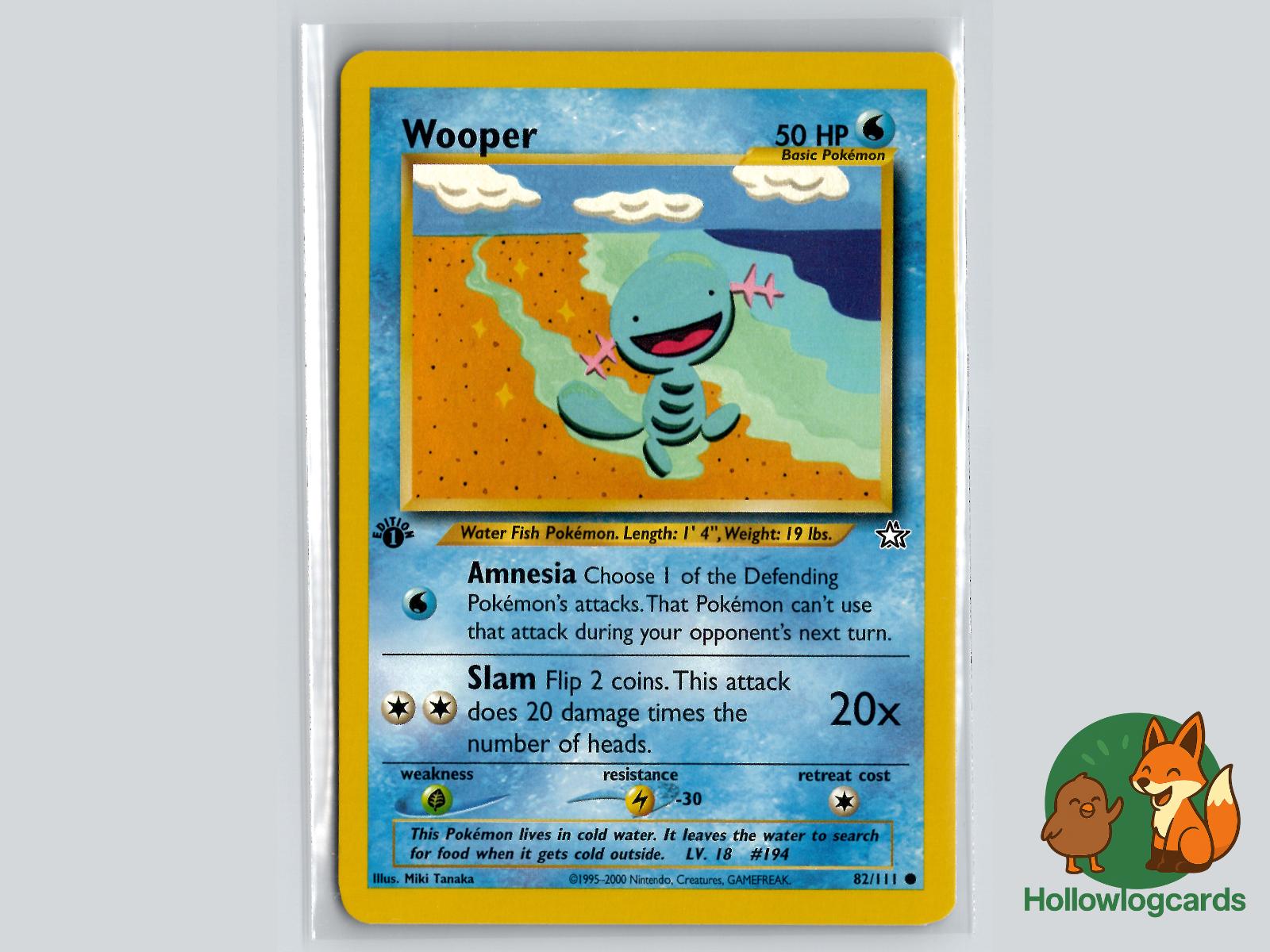 1st Edition Wooper (82/111) - Neo Genesis Pokémon Card