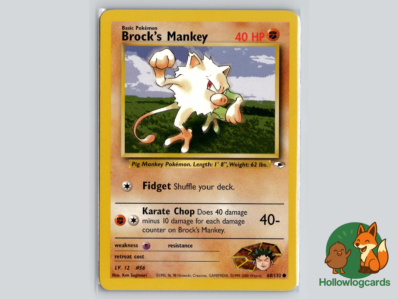 Brock's Mankey (68/132) - Gym Heroes Pokémon Card