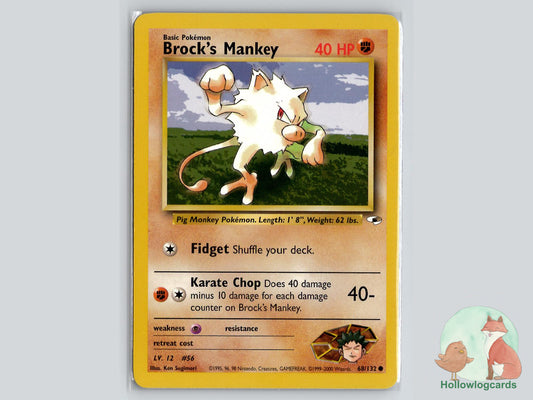 Brock's Mankey (68/132) - Gym Heroes Pokémon Card