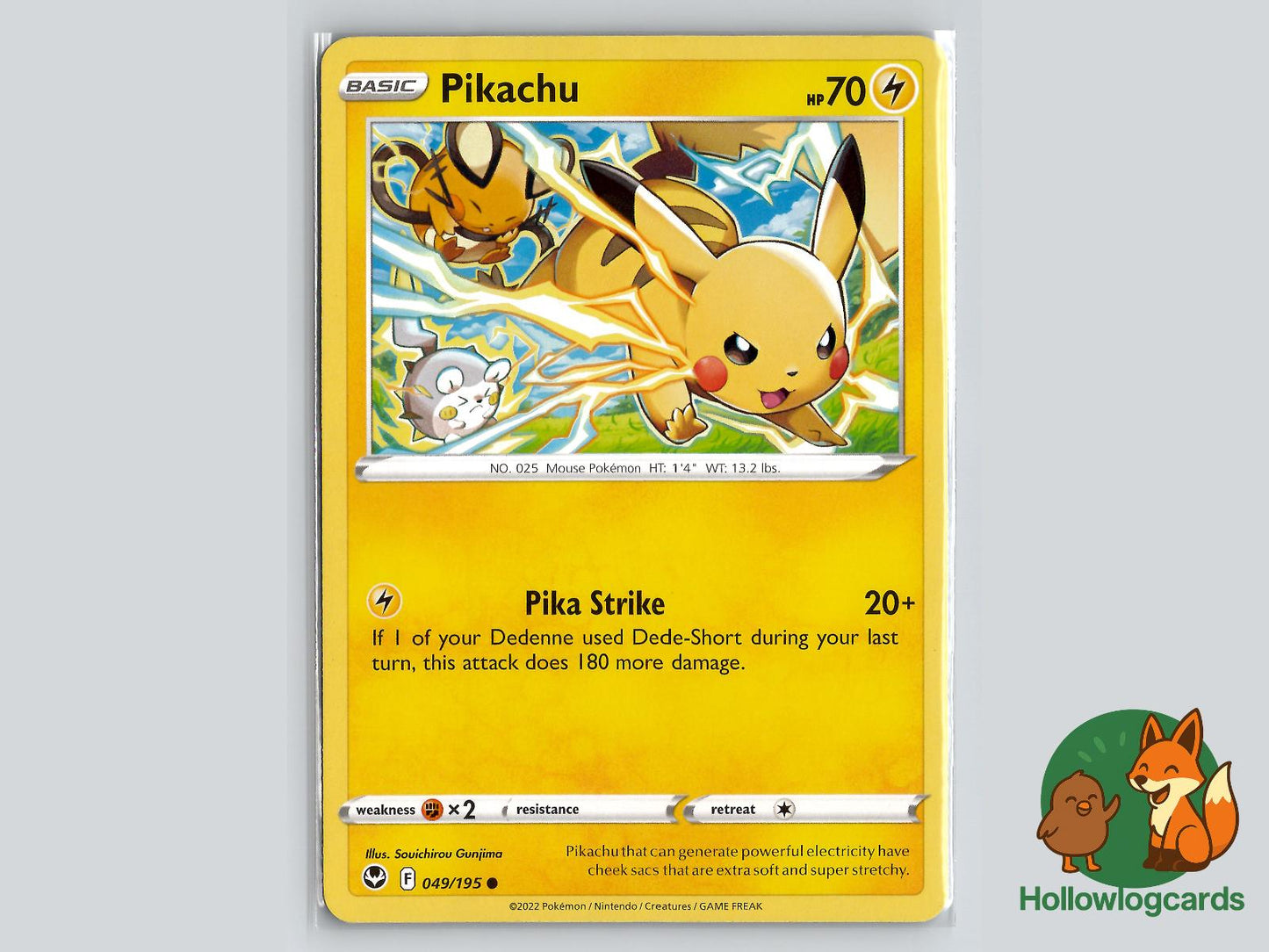 Pikachu (049/195) - Silver Tempest Pokémon Card