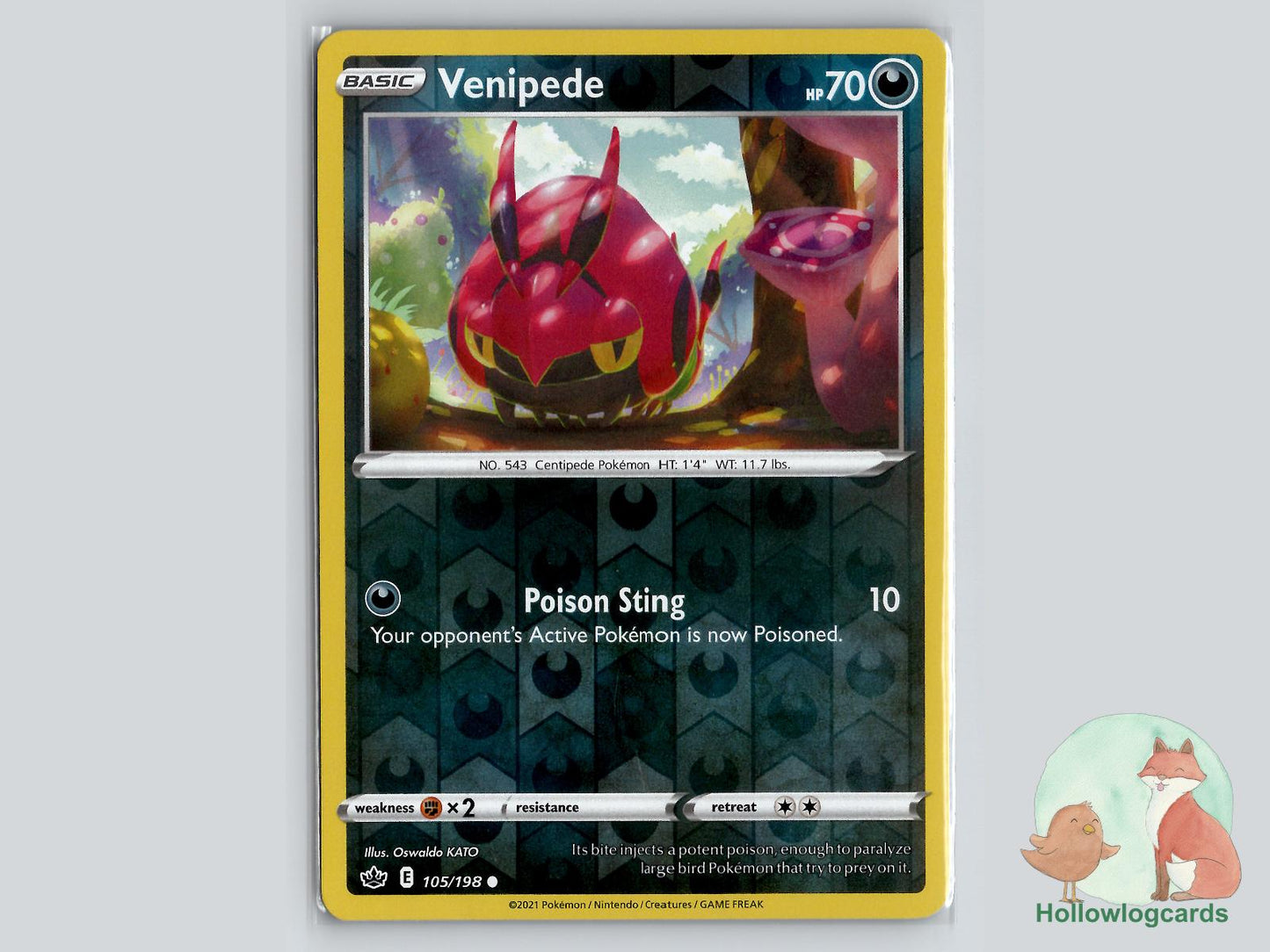 Venipede (105/198) - Chilling Reign Pokémon Card