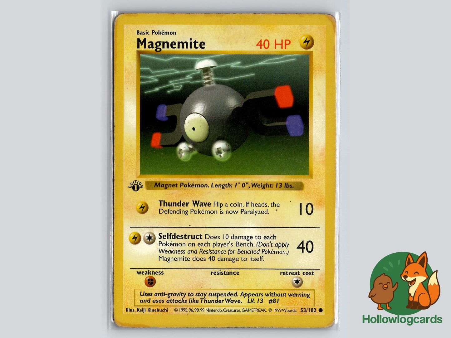 1st Edition Magnemite (53/102) - Base Pokémon Card