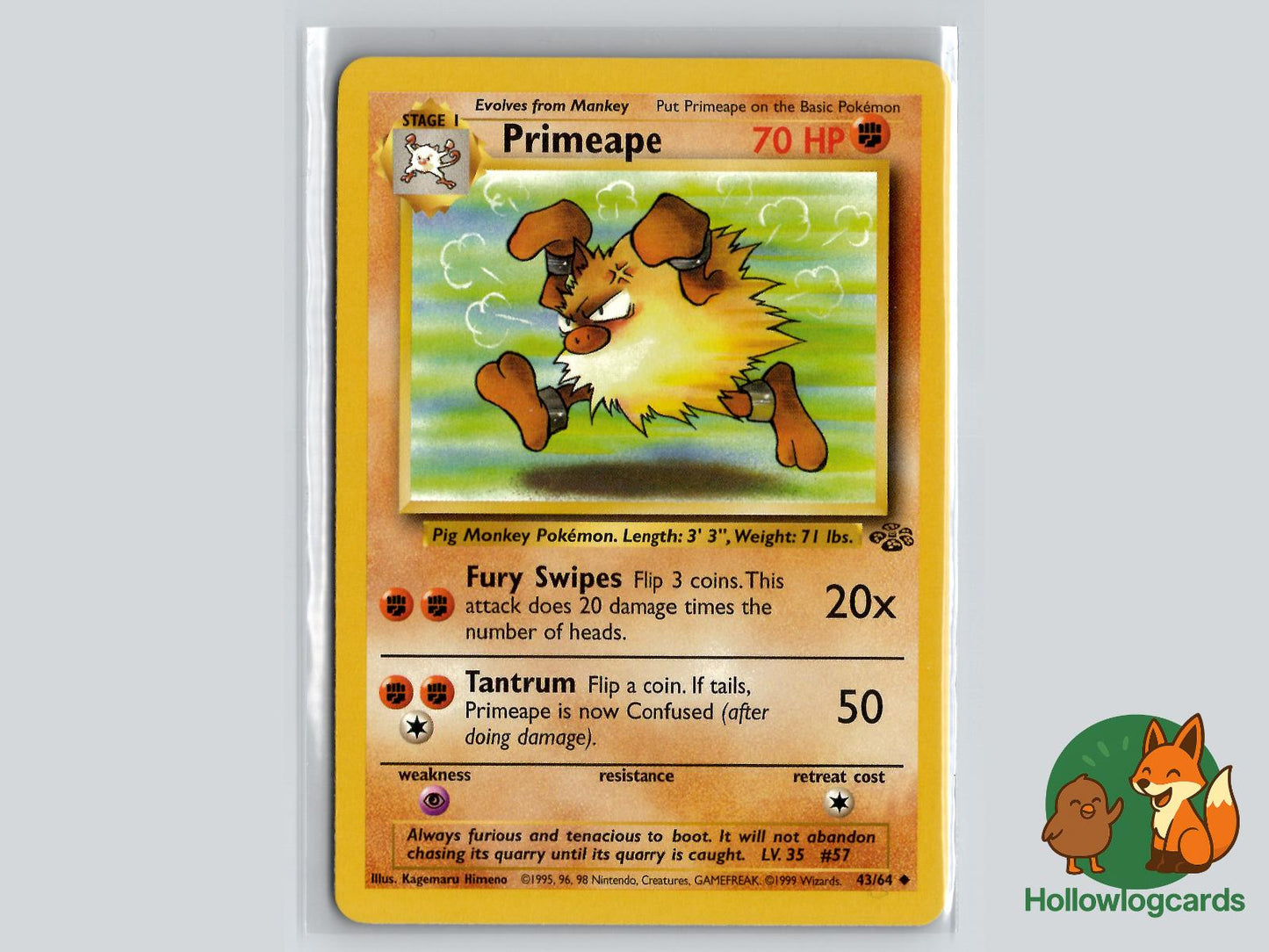 Primeape (43/64) - Jungle Pokémon Card