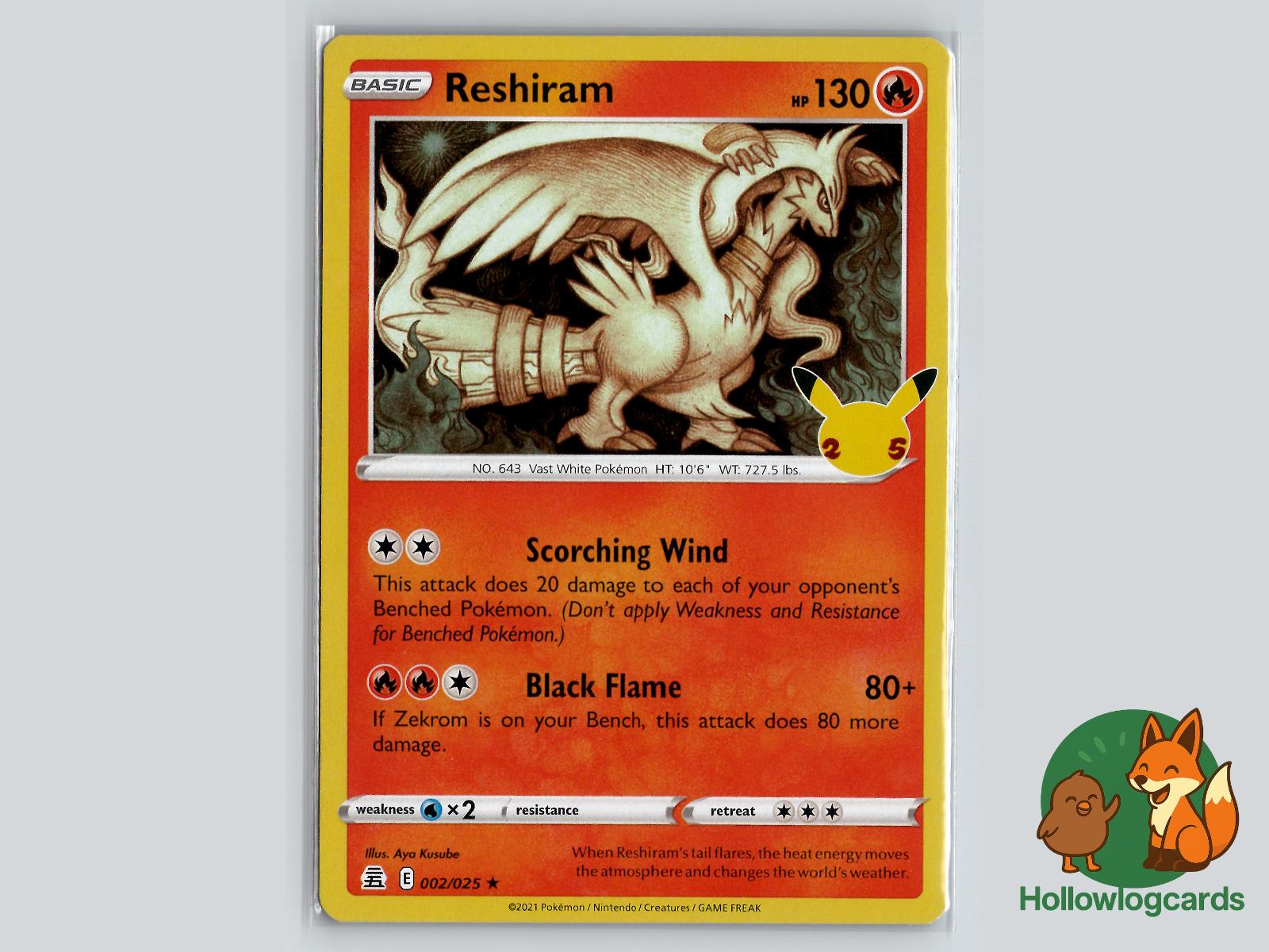 Reshiram (002/025) - Celebrations Pokémon Card