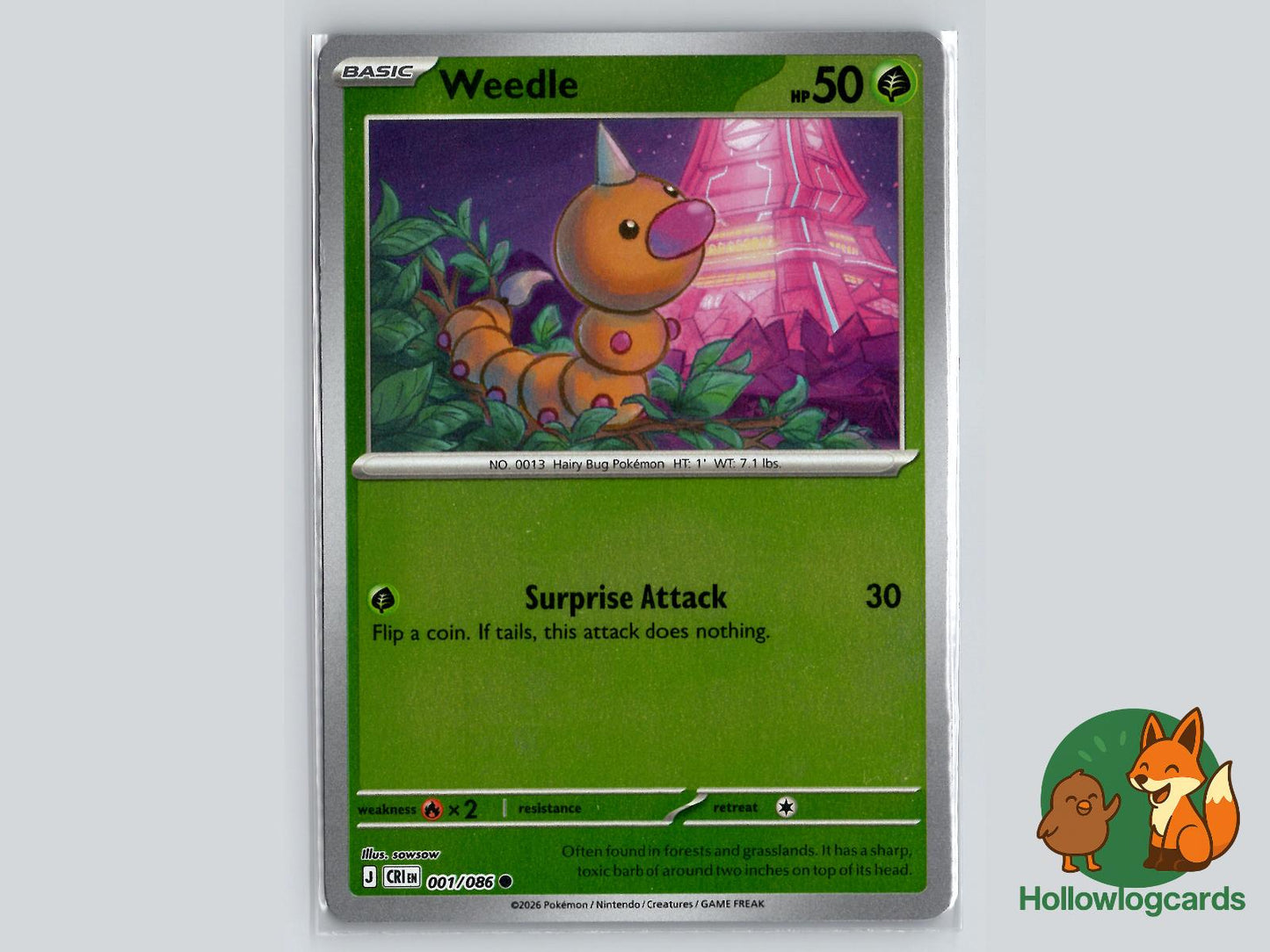 Weedle (001/086) Pokémon Card