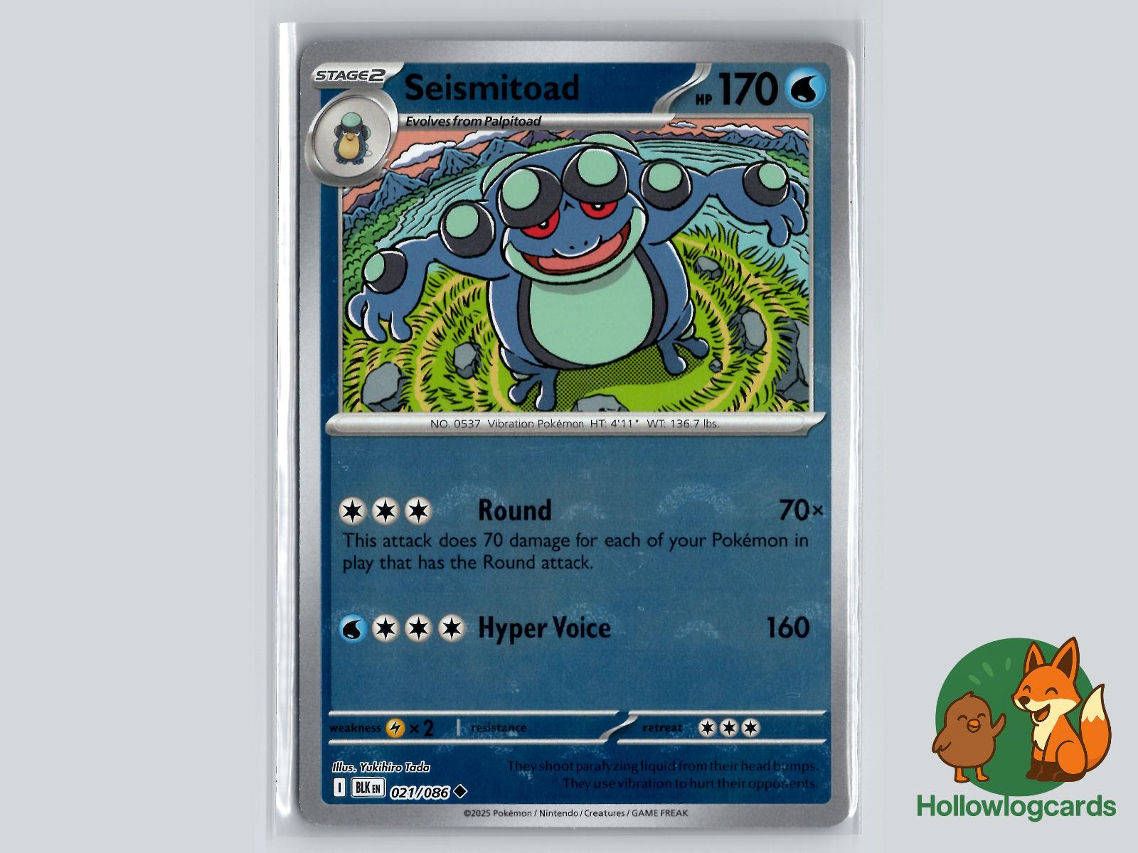 Seismitoad (021/086) - Black Bolt Pokémon Card