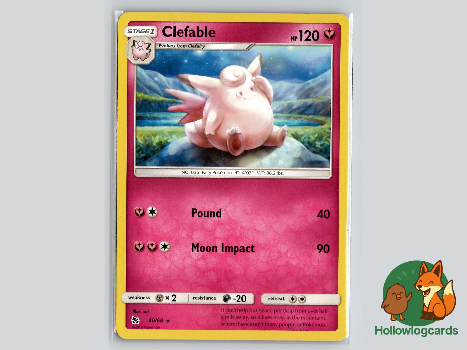 Clefable (40/68) - Hidden Fates Pokémon Card