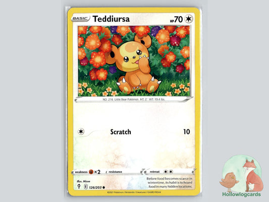 Teddiursa (126/203) - Evolving Skies Pokémon Card