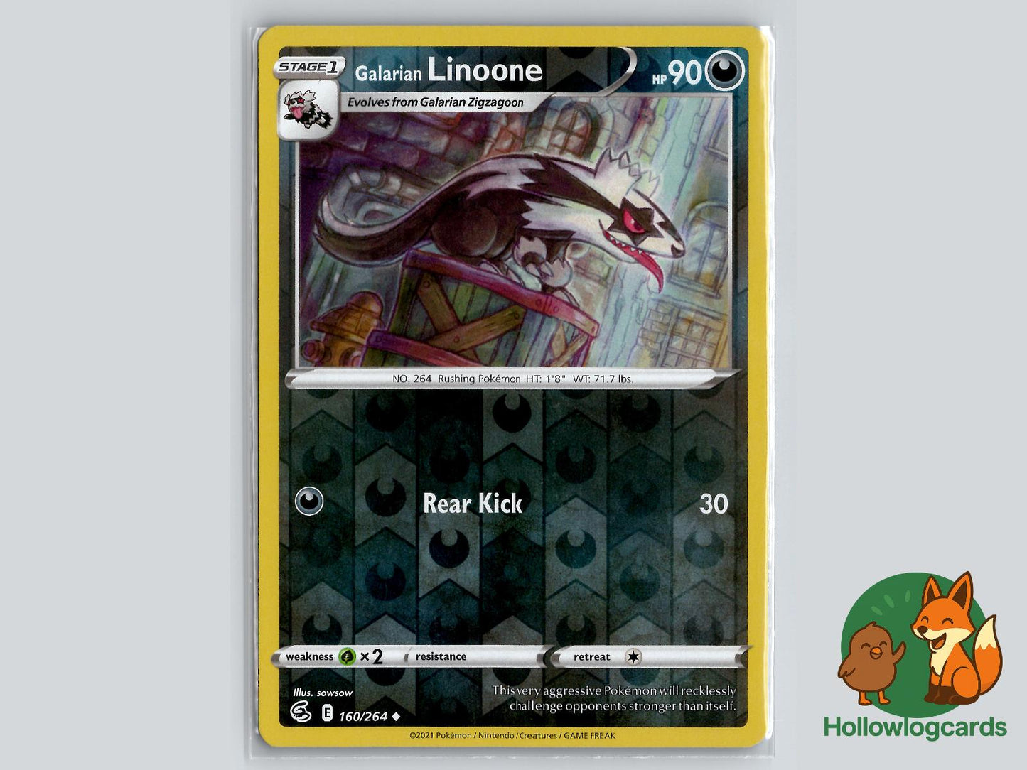 Galarian Linoone (160/264) - Fusion Strike Pokémon Card