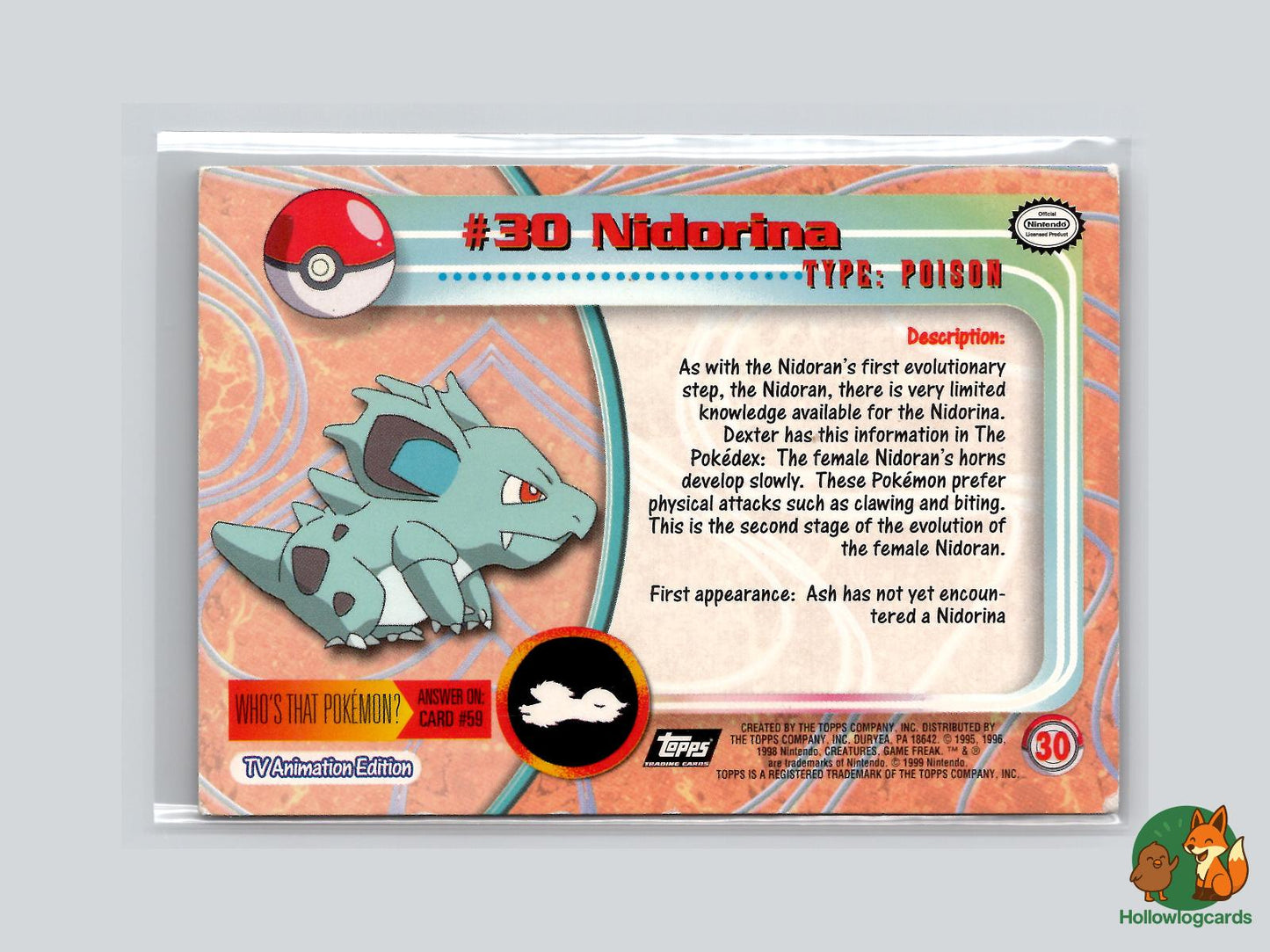 Nidorina (#30) Rainbow Chrome - Topps Trading Cards Series 1