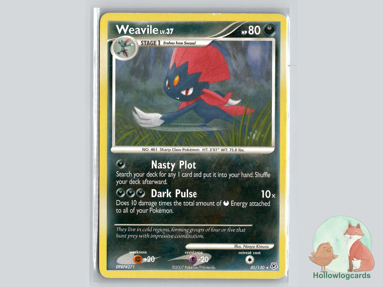 Weavile (40/130) - Diamond & Pearl Pokémon Card