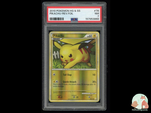 Graded Pikachu Reverse Holo (78/123) Heartgold & Soulsilver - PSA 7