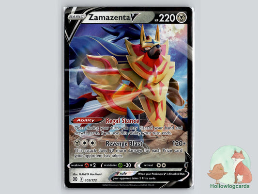 Zamazenta V (105/172) - Brilliant Stars Pokémon Card