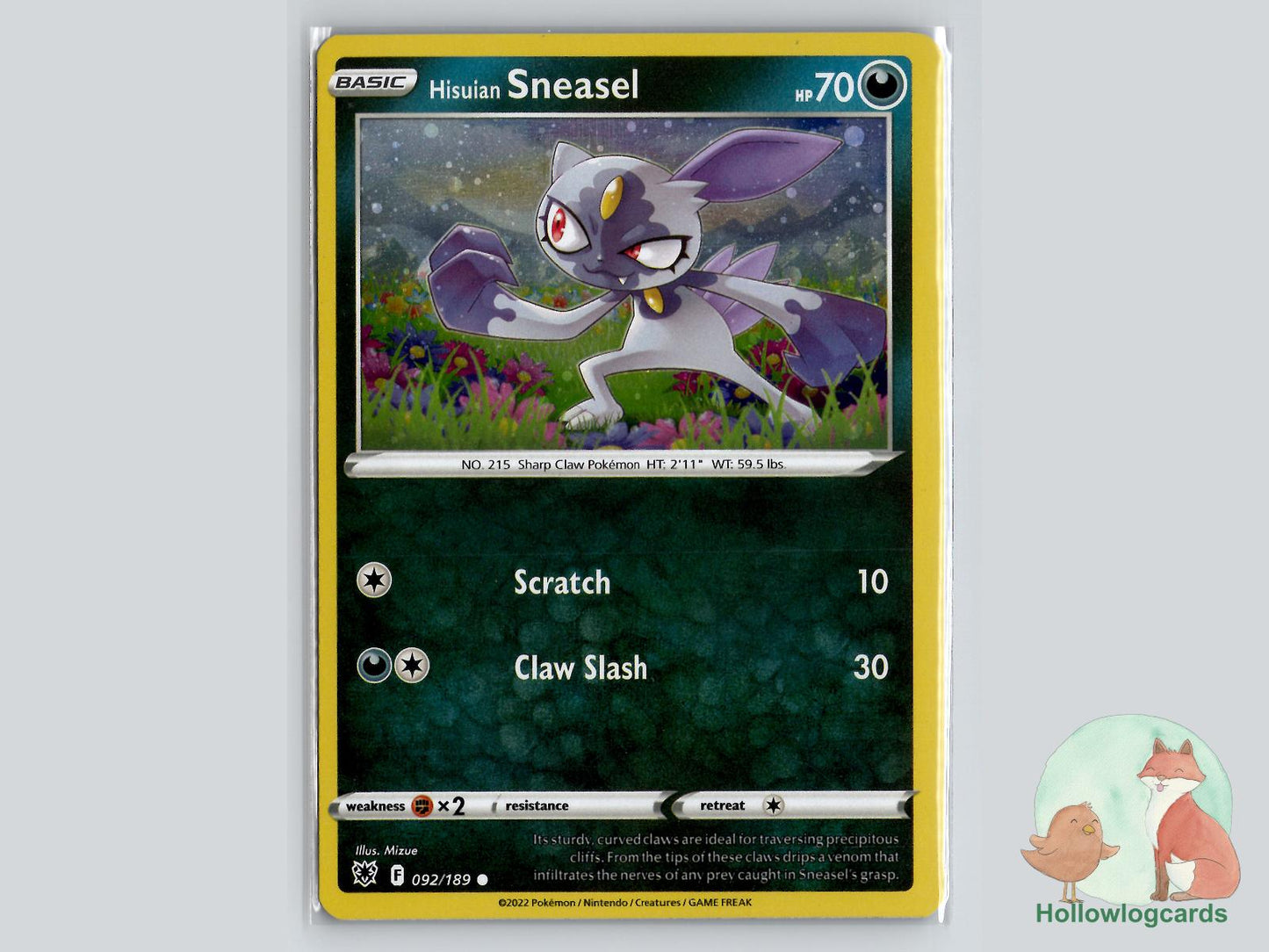 Hisuian Sneasel (92/189) Pokémon Card