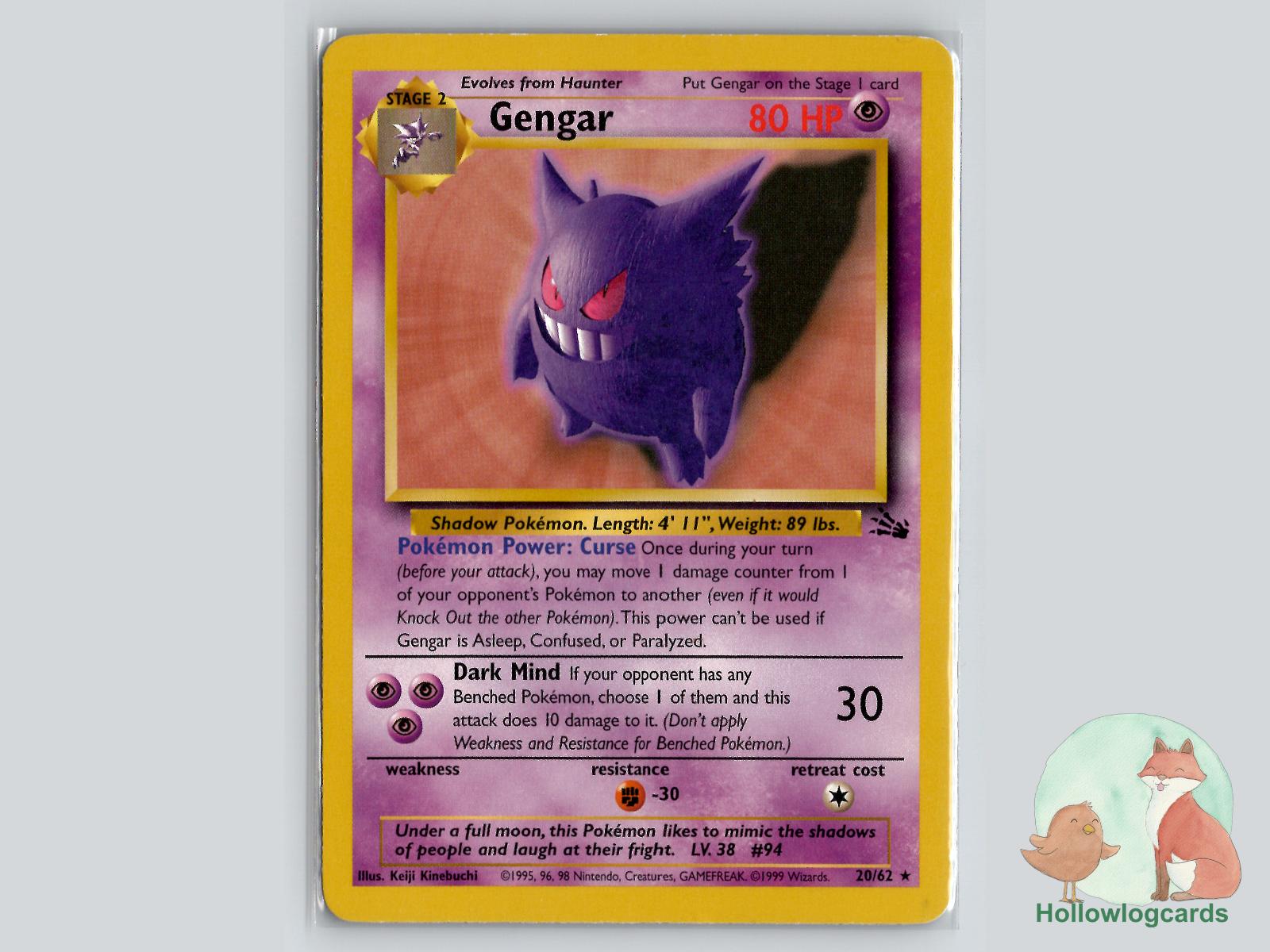Gengar (20/62) - Fossil Pokémon Card
