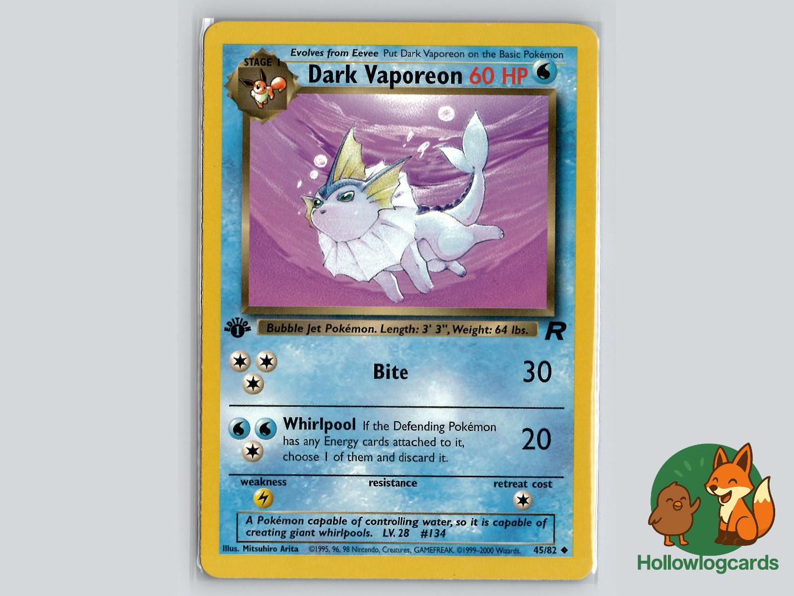 1st Edition Dark Vaporeon (45/82) - Team Rocket Pokémon Card