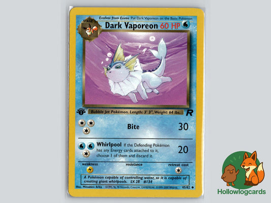 1st Edition Dark Vaporeon (45/82) - Team Rocket Pokémon Card