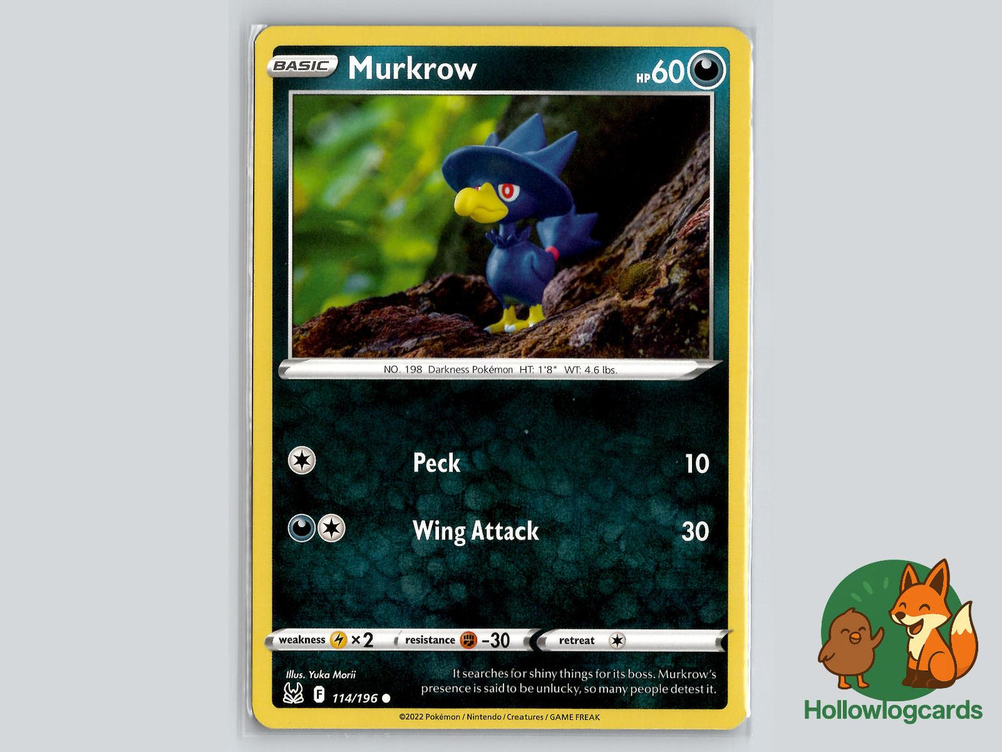 Murkrow (114/196) - Lost Origin Pokémon Card