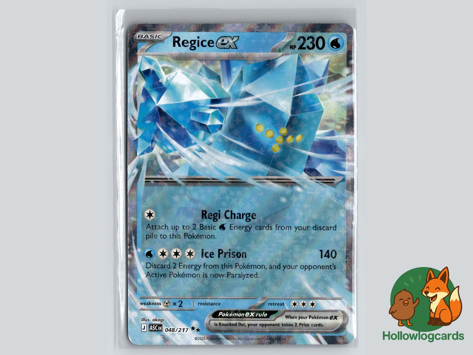 Regice ex (048/217) Pokémon Card