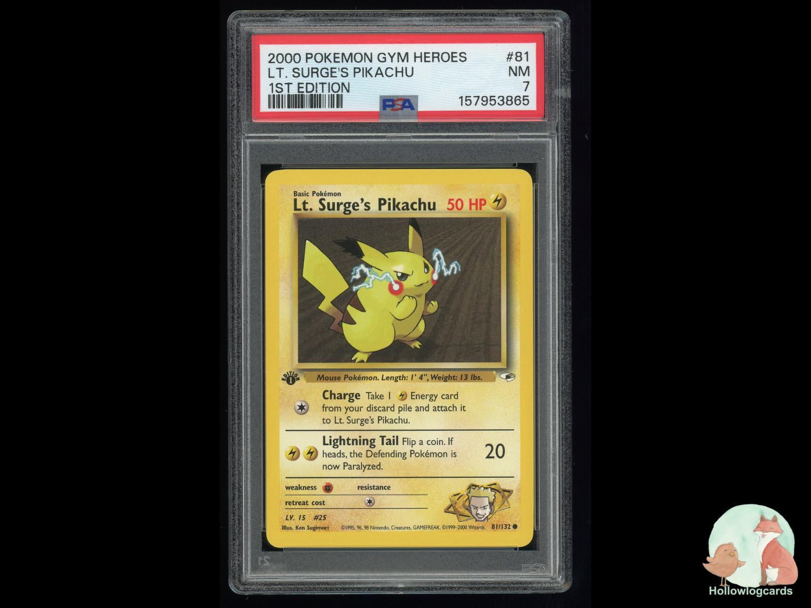 Graded Lt. Surge's Pikachu (81/132) Pokémon Card
