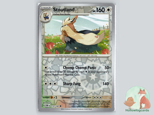 Stoutland (172/197) - Obsidian Flames Pokémon Card