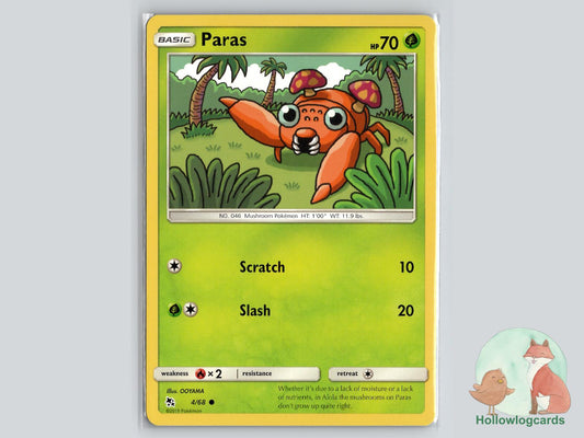 Paras (4/68) - Hidden Fates Pokémon Card