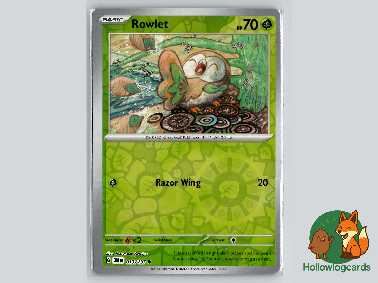 Rowlet (013/197) - Obsidian Flames Pokémon Card