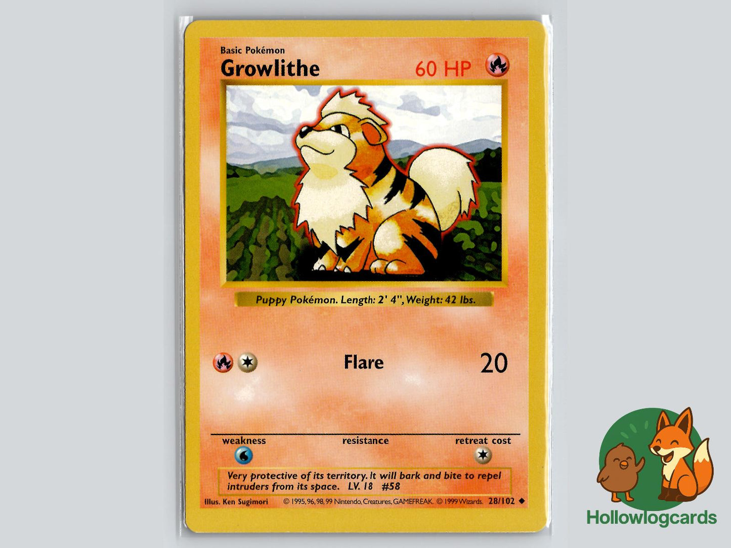 Growlithe (28/102) - Base Pokémon Card