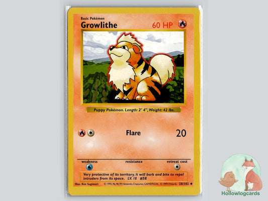Growlithe (28/102) - Base Pokémon Card