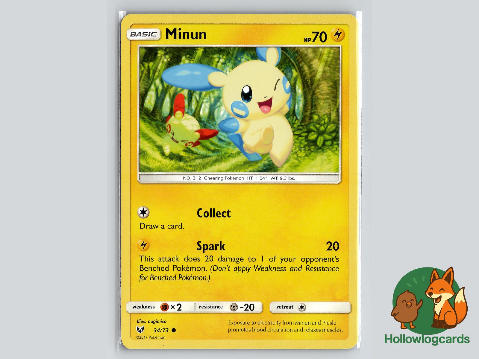 Minun (34/73) - Shining Legends Pokémon Card