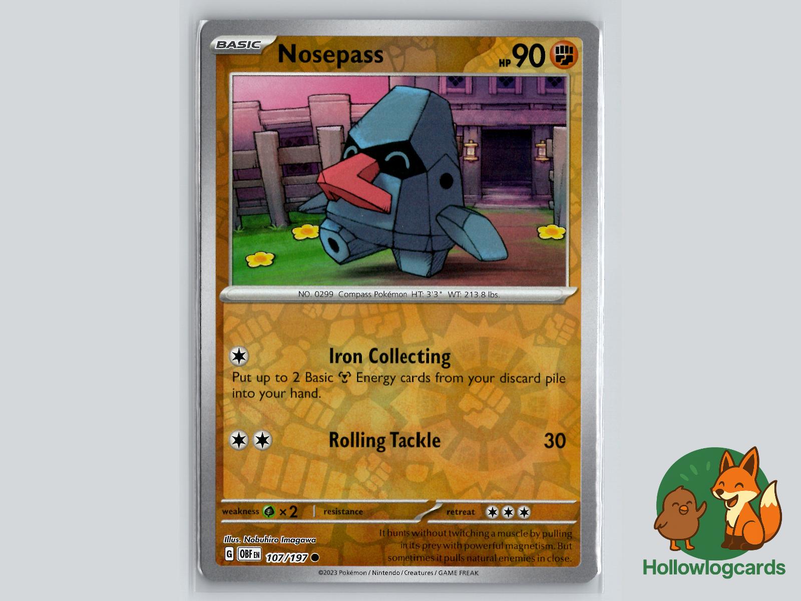 Nosepass (107/197) - Obsidian Flames Pokémon Card