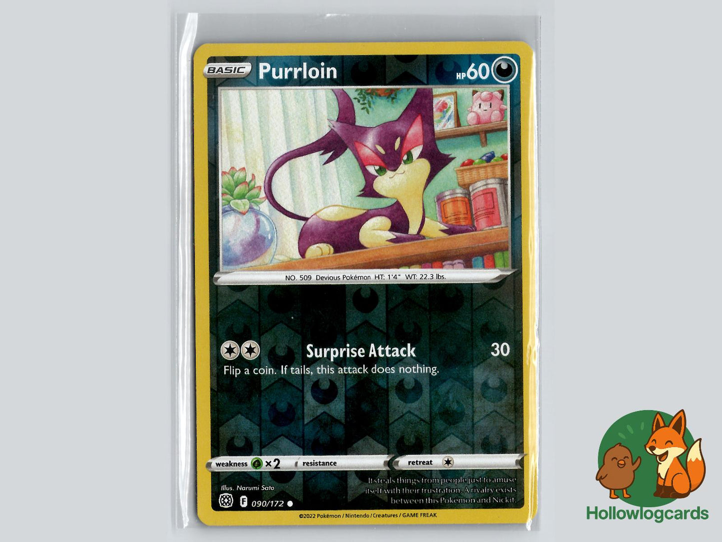 Purrloin (090/172) - Brilliant Stars Pokémon Card