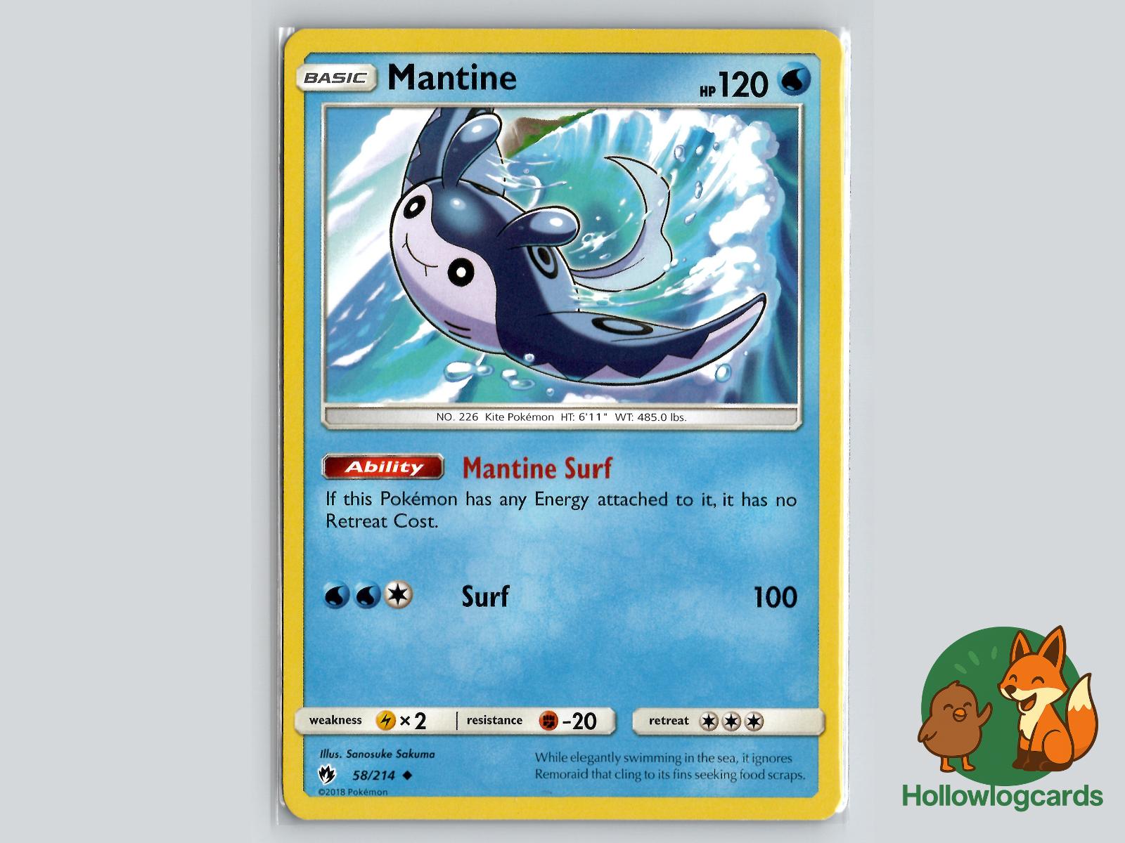 Mantine (58/214) - Lost Thunder Pokémon Card
