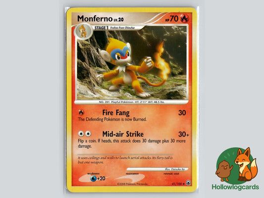 Monferno (41/100) - Majestic Dawn Pokémon Card