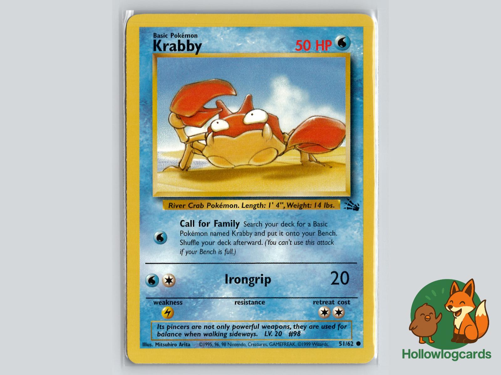 Krabby (51/62) - Fossil Pokémon Card