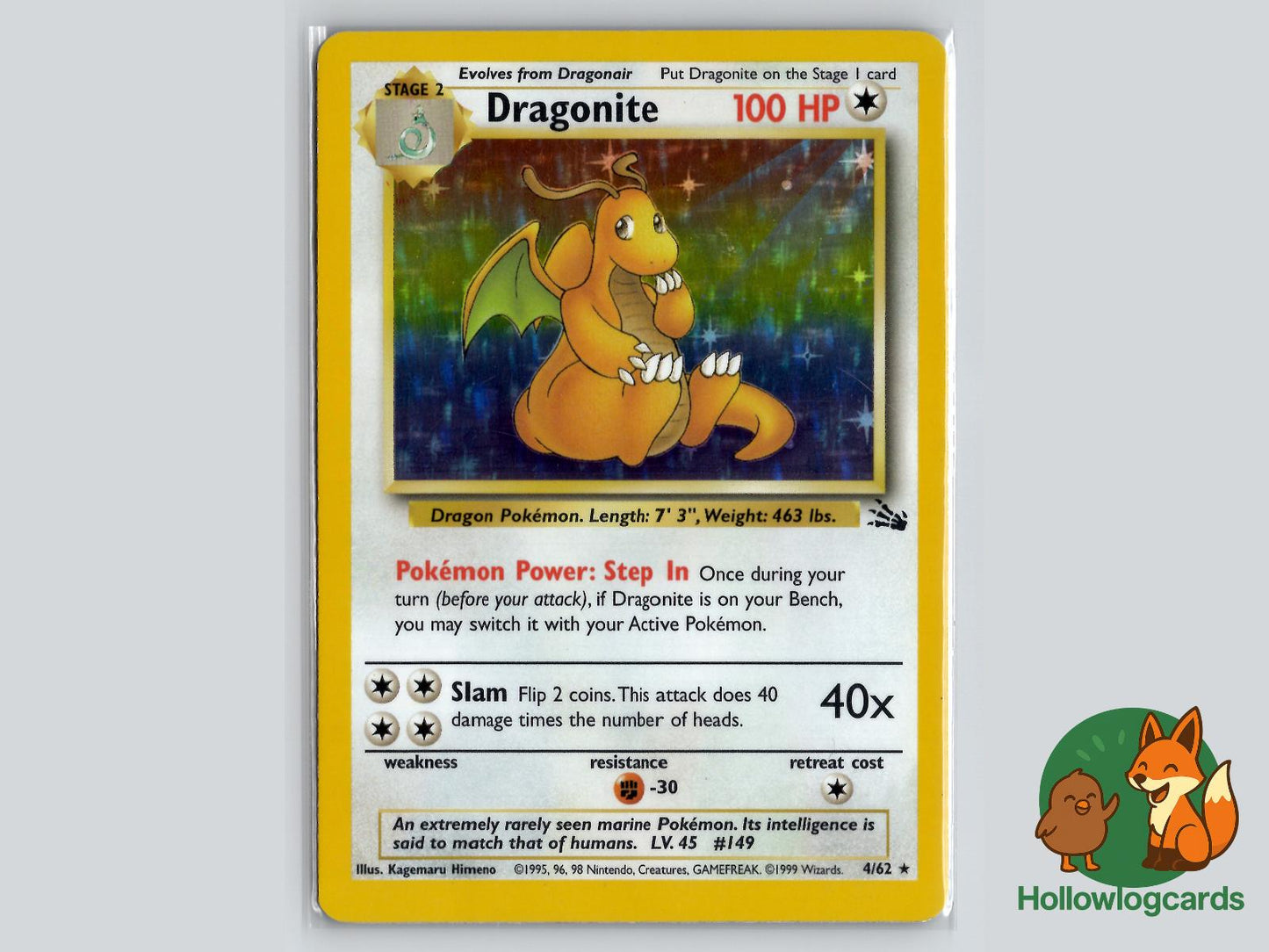 Dragonite (4/62) - Fossil Pokémon Card