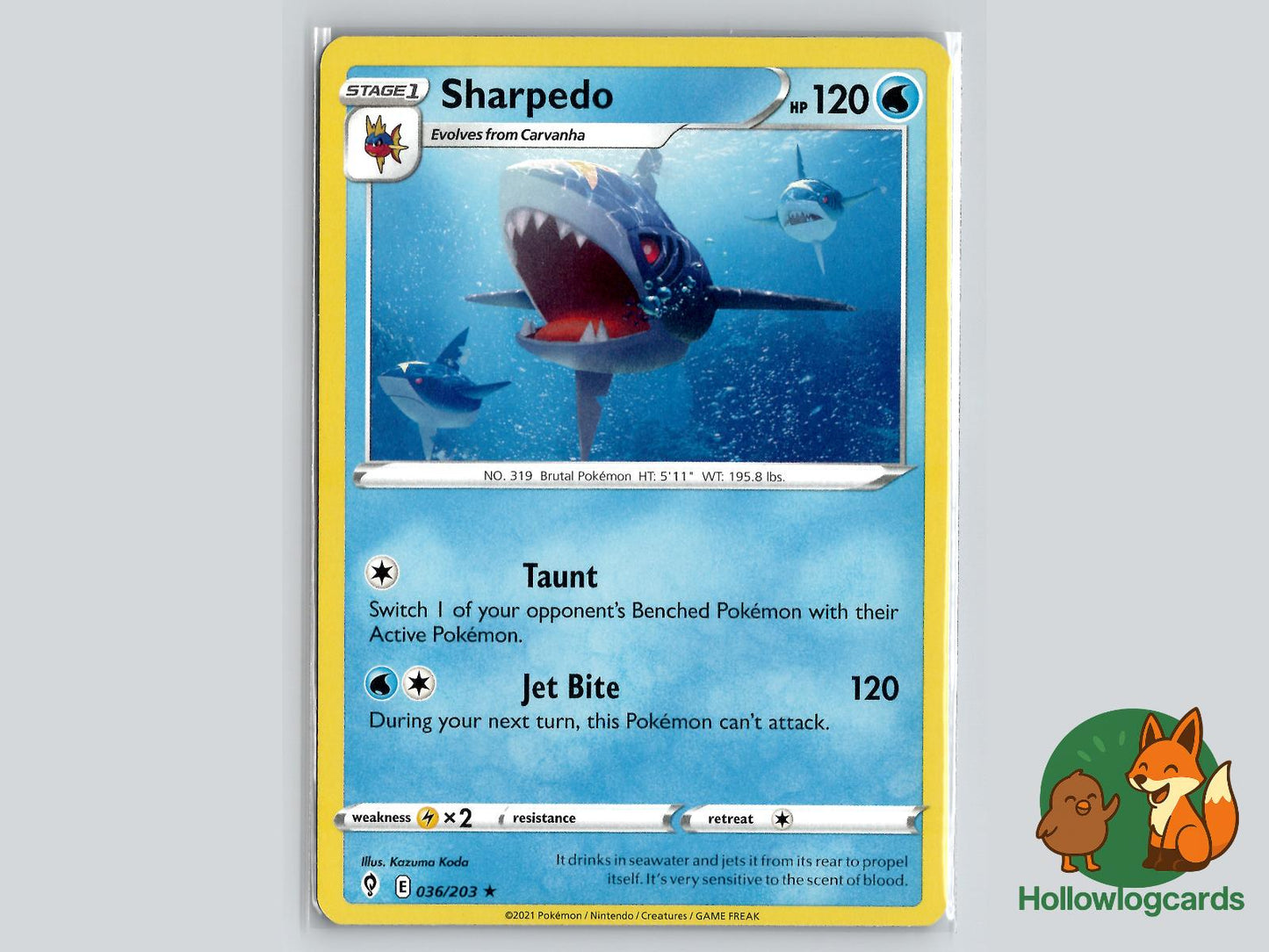 Sharpedo (036/203) - Evolving Skies Pokémon Card