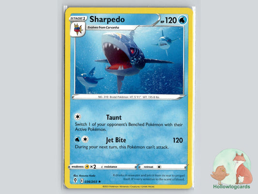 Sharpedo (036/203) - Evolving Skies Pokémon Card