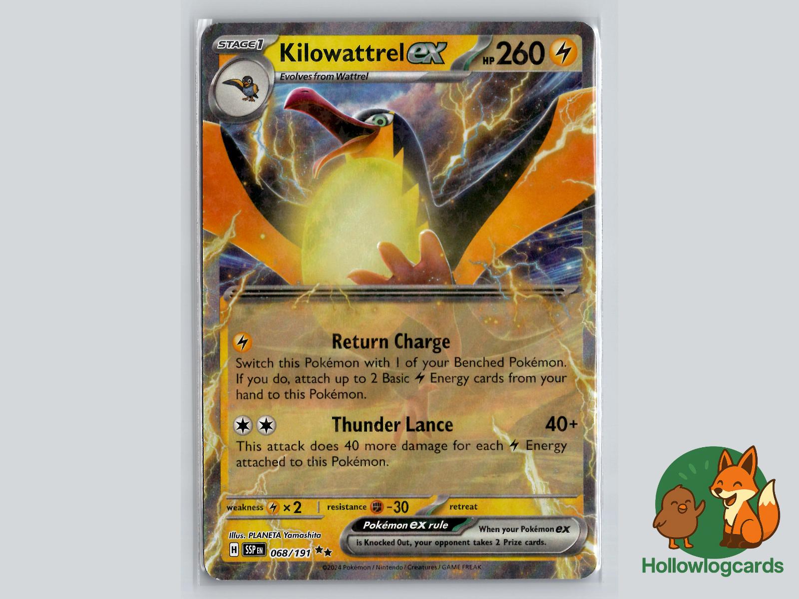 Kilowattrel ex (068/191) - Surging Sparks Pokémon Card
