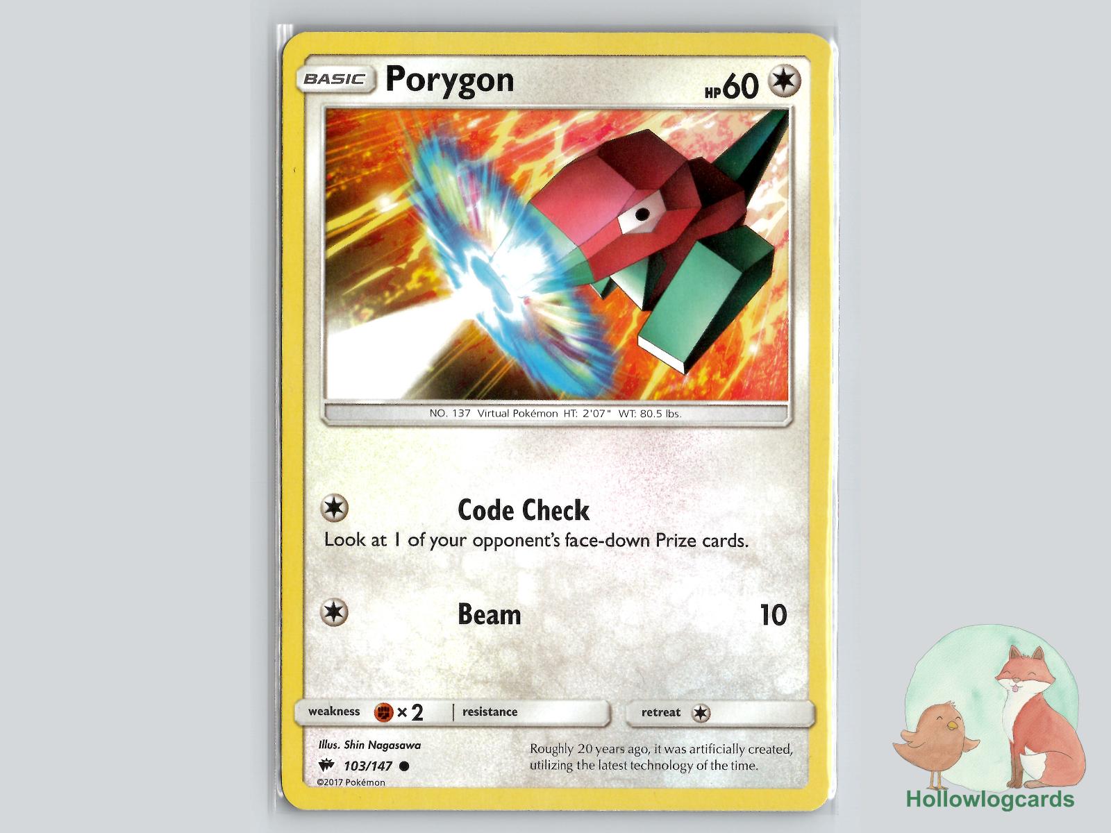Porygon (103/147) - Burning Shadows Pokémon Card